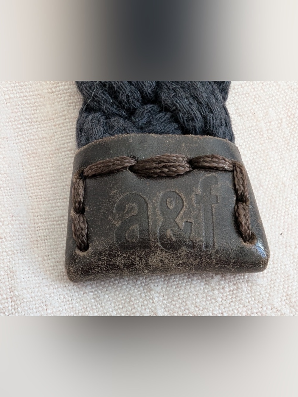 Vintage Abercrombie & Fitch Braided Belt Navy Size 8 - Picture 7 of 8